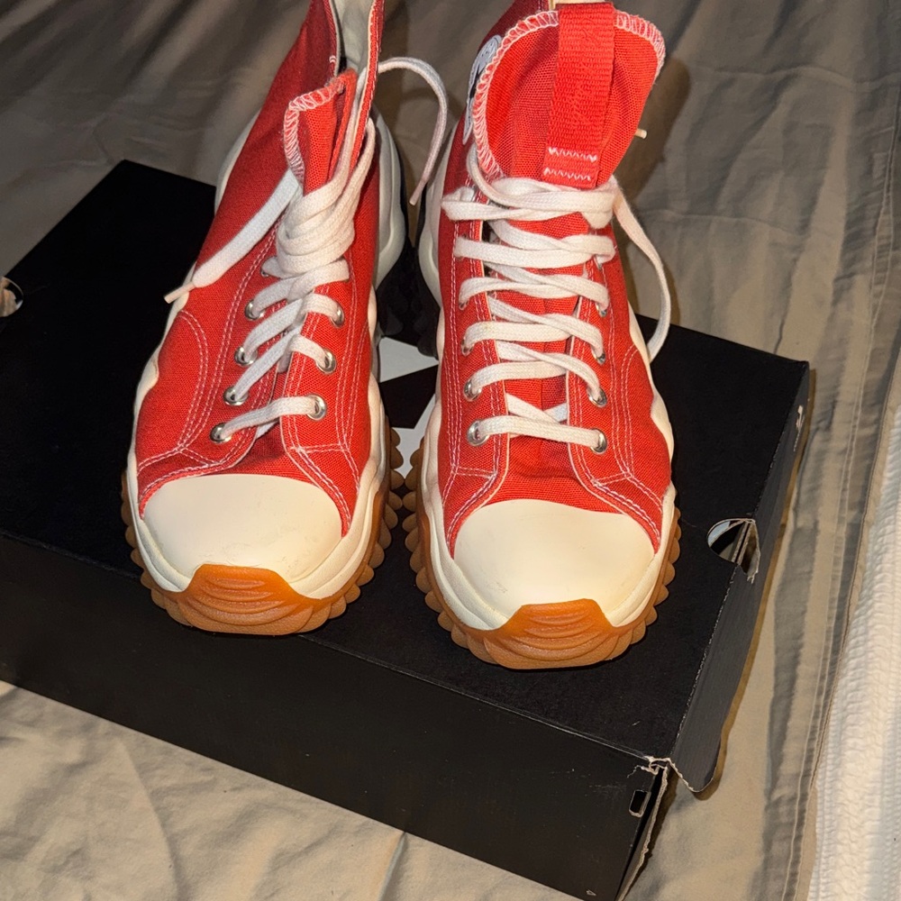 Converse orange  High-Top Canvas Sneakers with Gum Sole